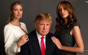 U.S. President Donald Trump with First Lady Melania Trump and daughter Ivanka Trump